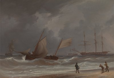 A Lugger Driving Ashore in a Gale by William Joy